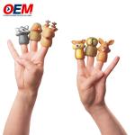 Customized Plastic Animal Dinosaur Finger Toys OEM Woodland Character Finger