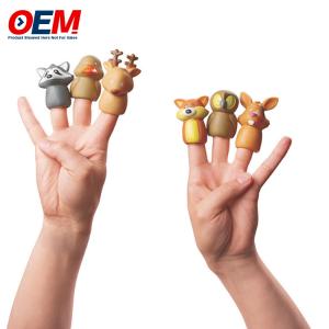 Quality Customized Plastic Animal Dinosaur Finger Toys OEM Woodland Character Finger Puppets Made Silicone Kid Toy wholesale