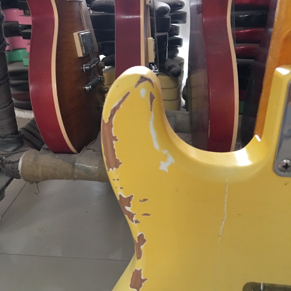 Maple scalloped fingerboard relic classical st electric guitar,handmade aged st guitar