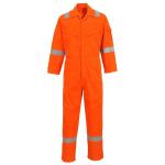 Orange HRC2 Anti Static Flame Retardant Overalls EN1149-3 100 Cotton