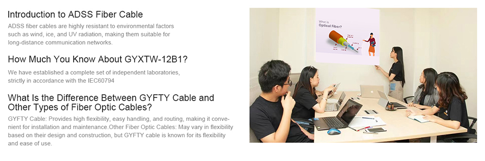 Outdoor Fiber Optic ADSS Cable ADSS-24B1-100M Aerial Optic Fiber Cable