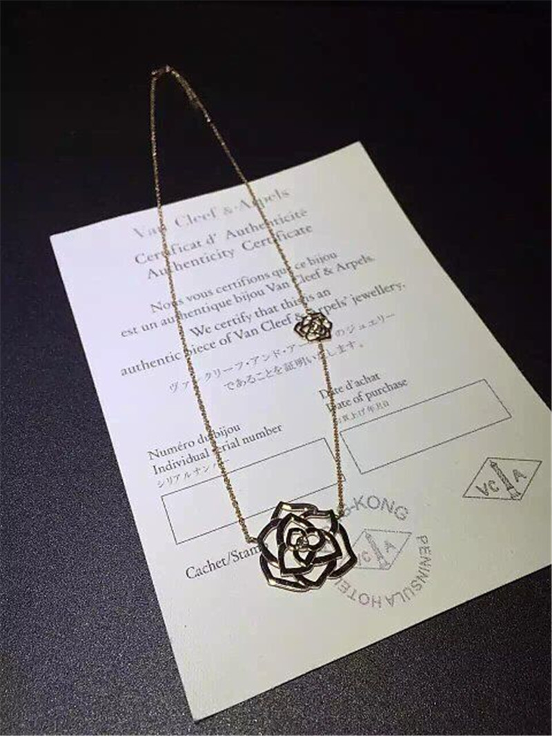 Luxury jewe factory rose gold diamond Necklace 18k gold white gold yellow gold rose gold diamond Necklace 42 cm long