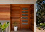 Modern Residential Solid Wood Interior Doors Waterproof Lobby Entrance Pivot