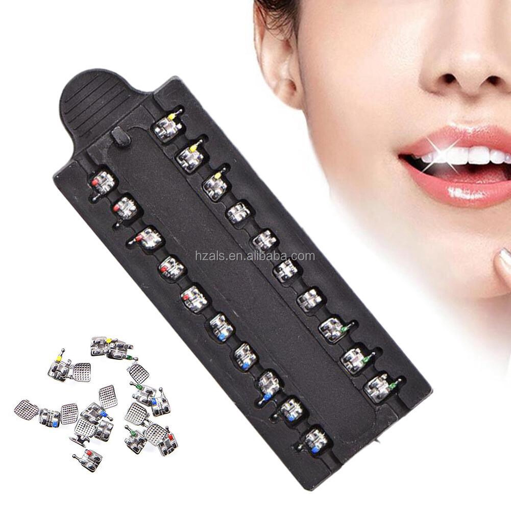 Standard and Mini Dental Orthodontics Ortho MIM Passive Series Metal Self Ligating Braces MBT Bondable Mesh Base 022