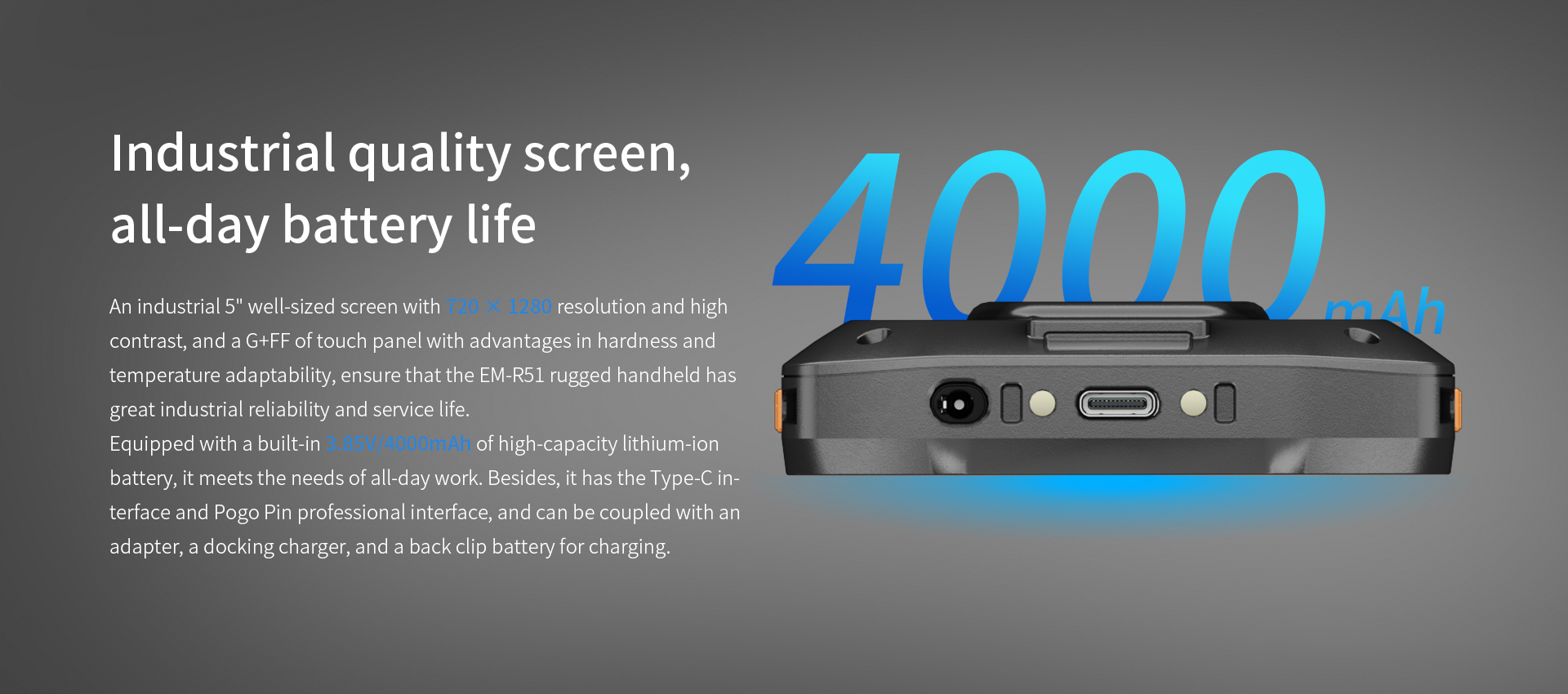 IP65 Ruggedness Rugged Handheld PDA with 2D Scanner 5-Inch Screen RK3568 CPU and 4GB RAM