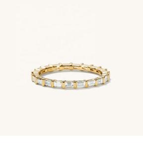 Quality White CZ Ring 925 Sterling Silver Baguette Eternity Band Ring wholesale