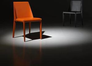 Quality Rubber Feet Commercial Dining Chairs Metal Frame Saddle Leather wholesale