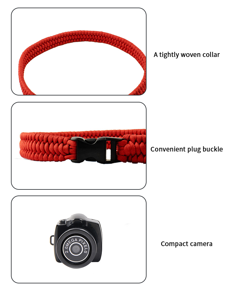 Polyester USB Cat Tracking Collar With Camera 58cm Cat Collar Camera Wifi
