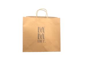 Quality Kraft Custom Printed Paper Shopping Bags Silver Foil Stamping OEM Service wholesale