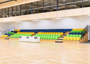 Quality Indoor Telescopic Tribune Seating With Blow Molding HDPE Plastic Folding Seat wholesale
