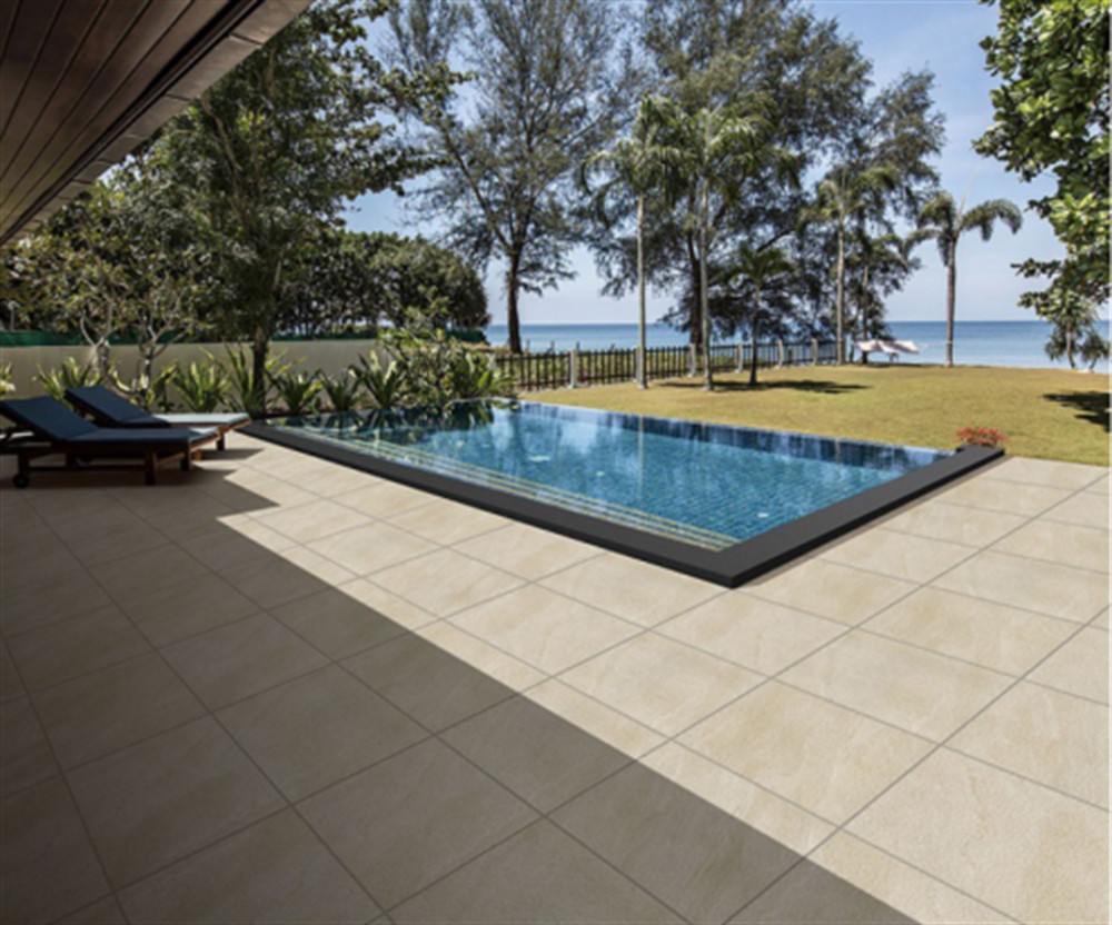 Durable Black 1200x600x15mm Flamed Surface Outdoor Floor Paving Tile For Courtyard