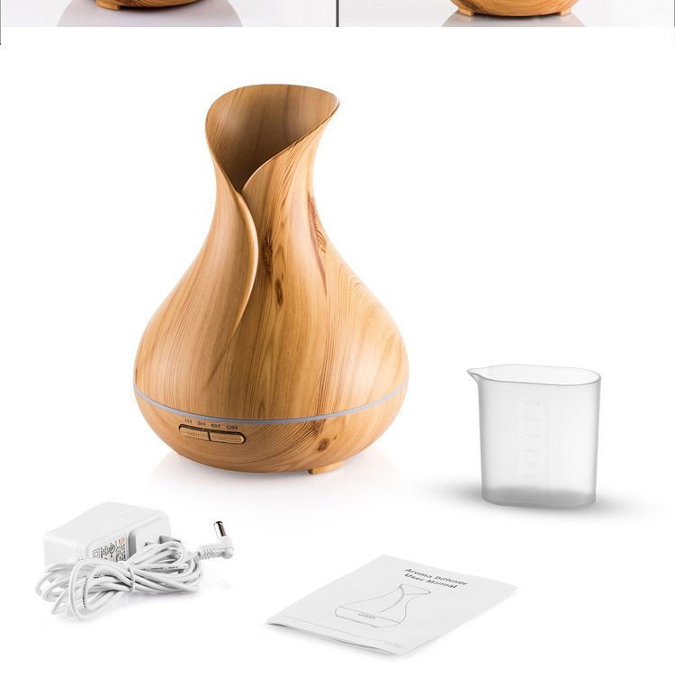 Ultrasonic Wood Grain 400ml Aroma Essential Oil Diffuser