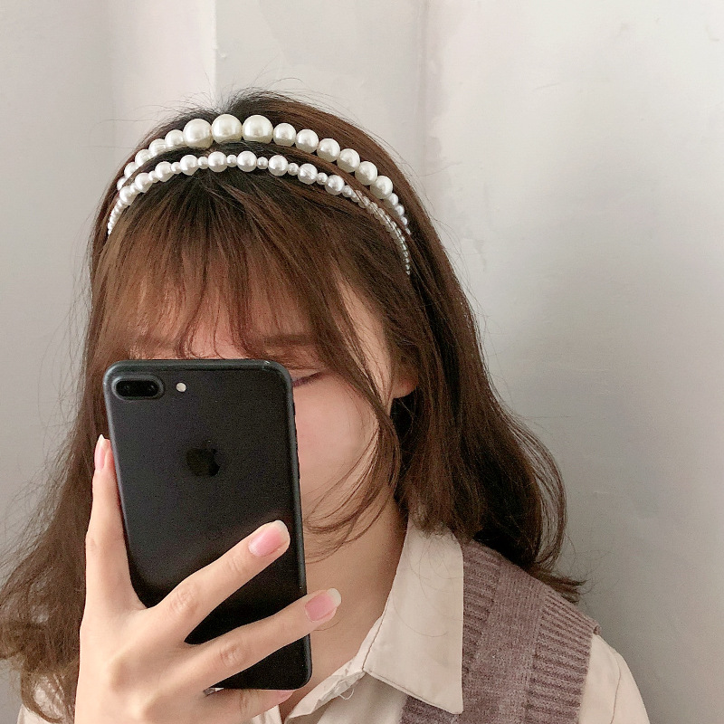 Pretty Ladies Hair Bands For Short Hair Luxury Pearl Hairband Elegant Women Headband