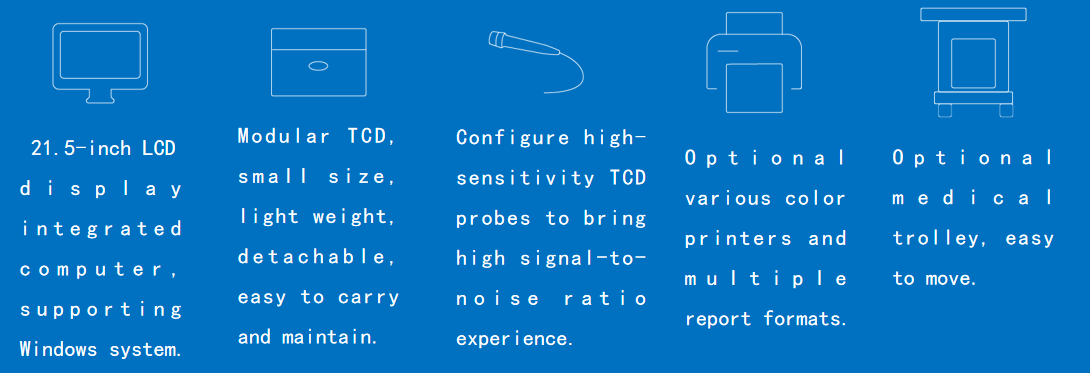 Four-depth Ultrasound Transcranial Doppler blood vessels analysis TCD system
