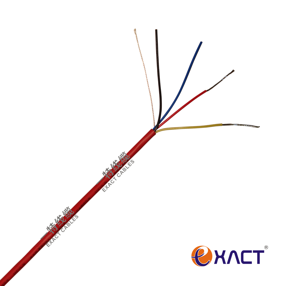 ExactCables UL1424 Bare Copper Wire 1.5mm 2 Core Shield Fire Cable Fire Rated Cable