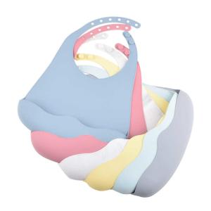 Quality Silicone Newborn Waterproof Bibs Child Infant Feeding Bib Set Grey wholesale