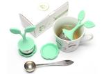 Silicone Sprout Hot Tea Bag Strainer With Basket Fine Hole Mesh SGS hot tea