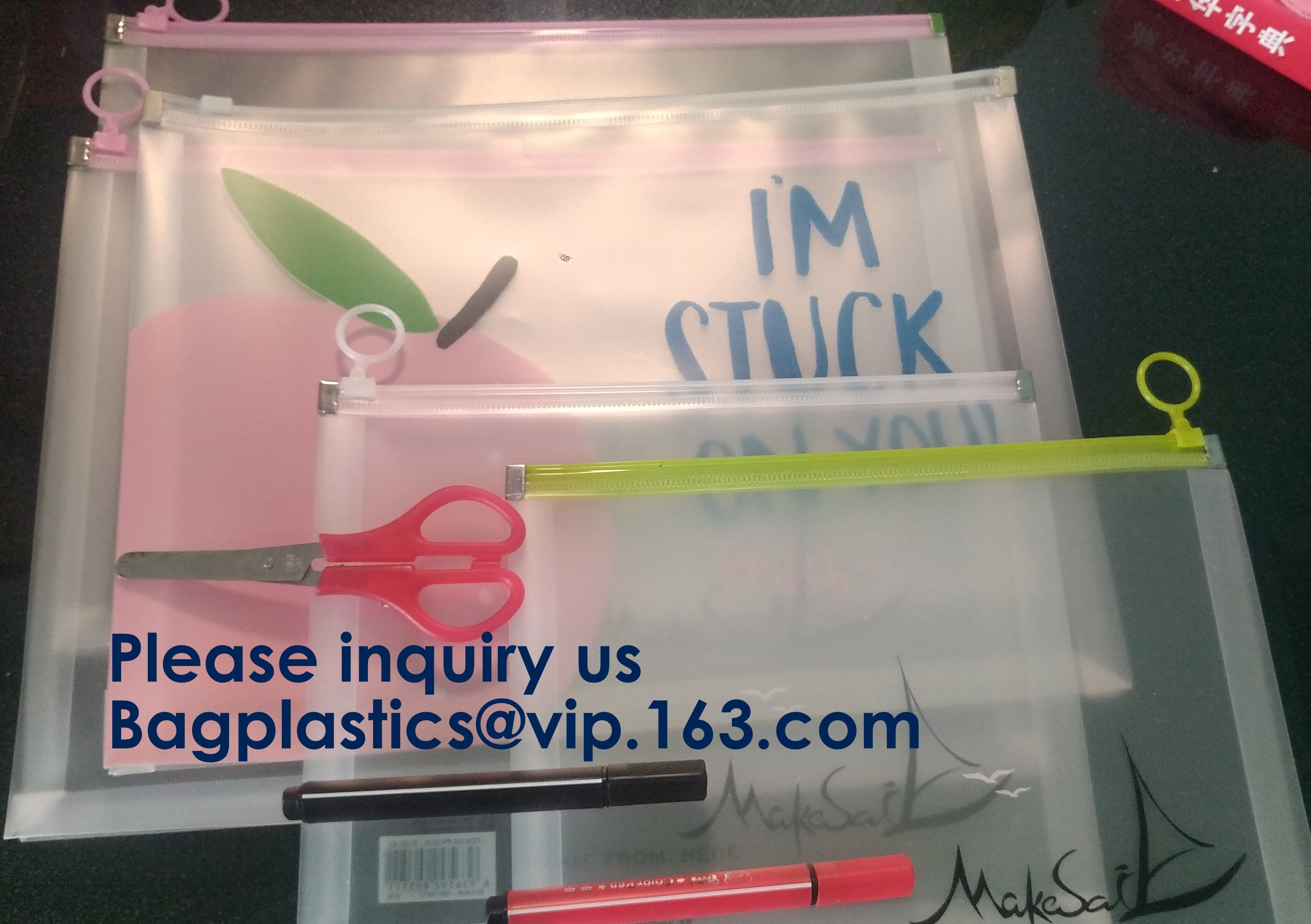File Packing Bag With Zipper K Zipper File Bag PVC Document Plastic Bag,Zipper Pouch Zipper File Bags File Holders