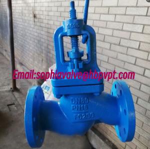 Quality WJ41H DIN cast iron bellows globe valve PN10/16 wholesale