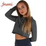 Gym Women Workout Hoodies Crop Top Hoodies 100% Cotton 360gsm