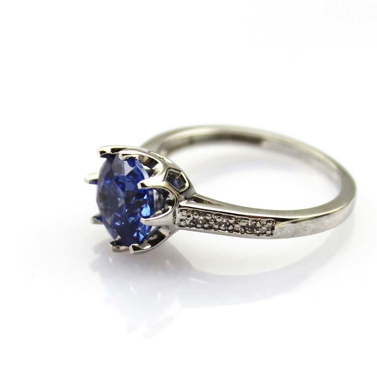 l Women's Sterling Silver Tanzanite Cubic Zirconia Engagement Ring (JY077)