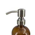 Luxury 8oz 16oz Glass Clear Amber Boston Round Pump Bottles For Hand Lotion