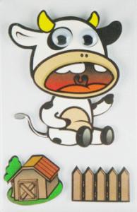 Quality Cow Design Kids Scrapbook Stickers , Custom Die Cut Stickers 1.0 Mm Thin wholesale
