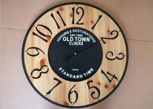 Quality Handmade Classical Retro 12H Round Wooden Clocks wholesale