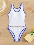 High Elasticity Ladies One Piece Swimsuit Nylon Medium Thickness