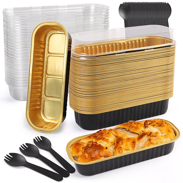 Aluminum Foil Food Container Rectangular Aluminum Bread Baking Foil Pan