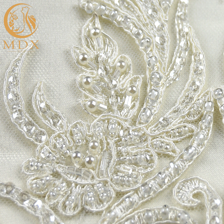 White Embroidered Lace Fabrics 20% Polyeter Handmade Water Soluble\