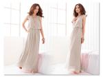 Fashionable Style Scoop Neck Sleeveless Solid Color Bohemian Chiffon Maxi Dress