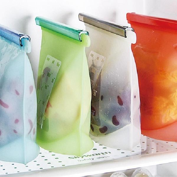 Fancy reusable silicone food storage bag large food storage bag fresh food fruit