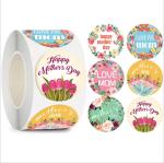 1.5 Inch Round Self Adhesive Label Stickers For Mother'S Day 500pcs / Roll