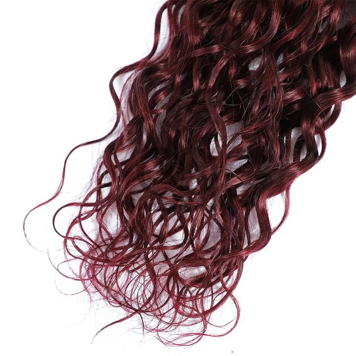 #99J Dark Wine Water Wave Remy Human Hair Bundles Sew In Weave Bundles Brazilian Bundle Deals