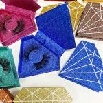 OEM Magnetic Triangle Shape Lash Packaging Box Glitter Cardboard