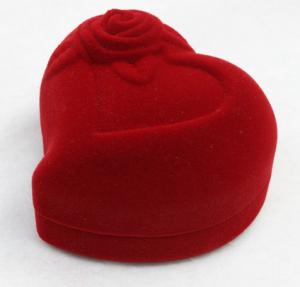 Quality Heart Trinket Small Jewelry Velvet Box Red Color Recycled For Wedding wholesale