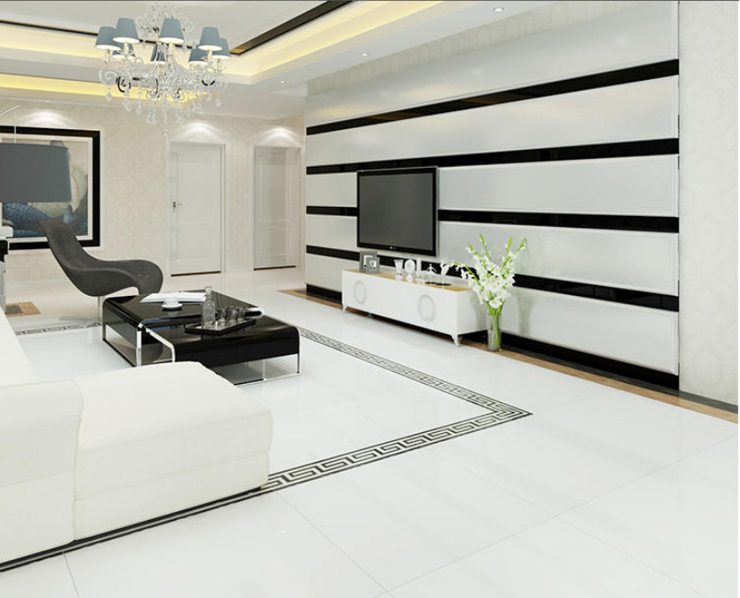 Interior Tiles in Plain Super Black Glazed 60*60mm Big Slab Tile for Hotel Bathroom