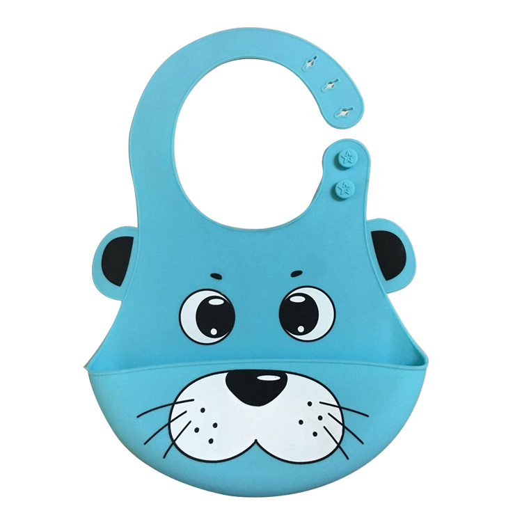 Non Toxic Baby Tableware 75g Silicone Feeding Bib Adjustment