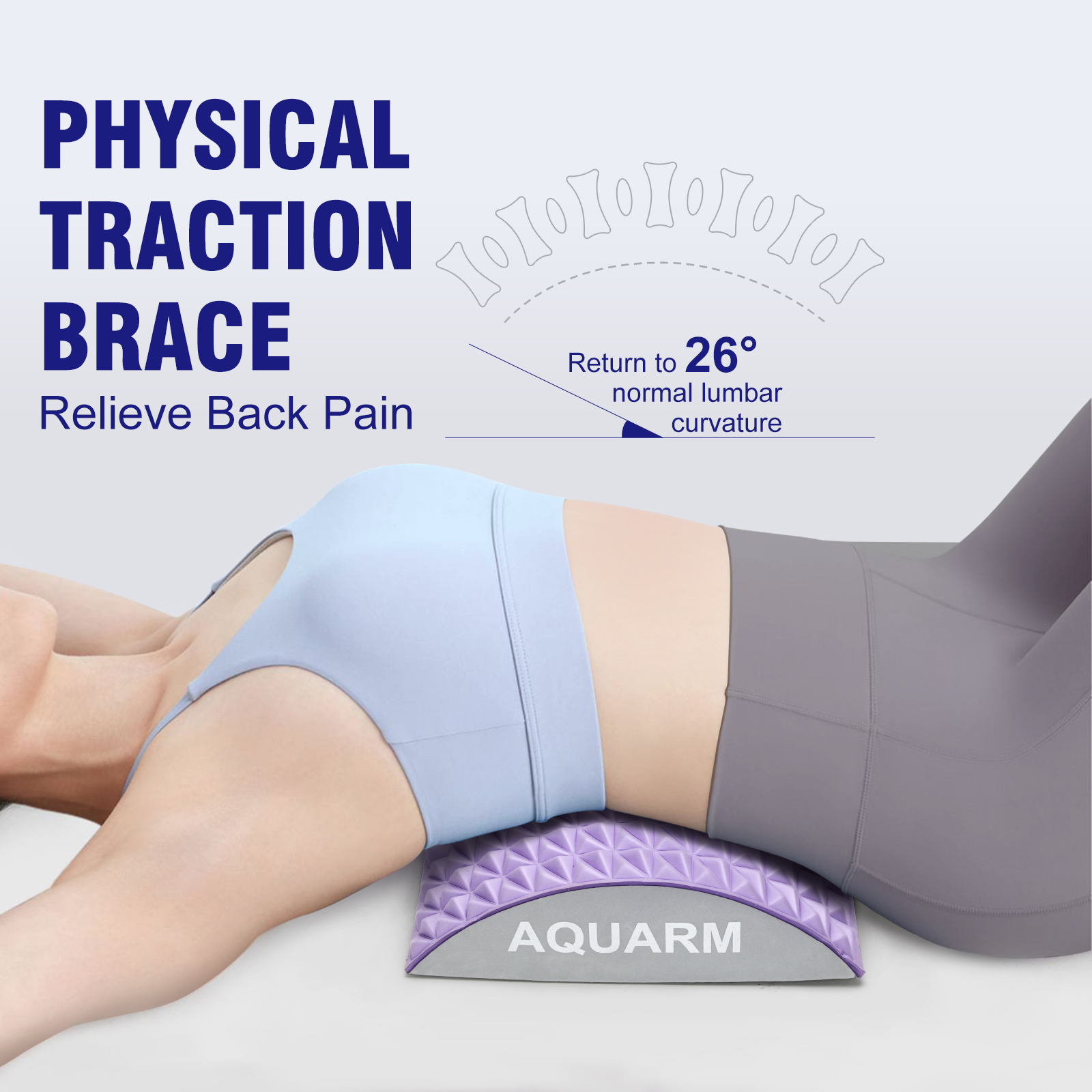 Woowave Purple Lower Back Stretcher for Massage TPE Pillow Say Goodbye to Back Pain