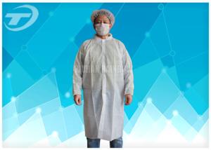 Quality Non - Woven Disposable Lab Coats With Velcro Fastening Soft And Breathable wholesale