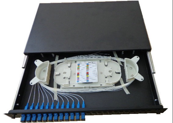 Fiber Optic Patch Panel 19 Inch 24 Fibers 1U height FTTX rackmount ODF