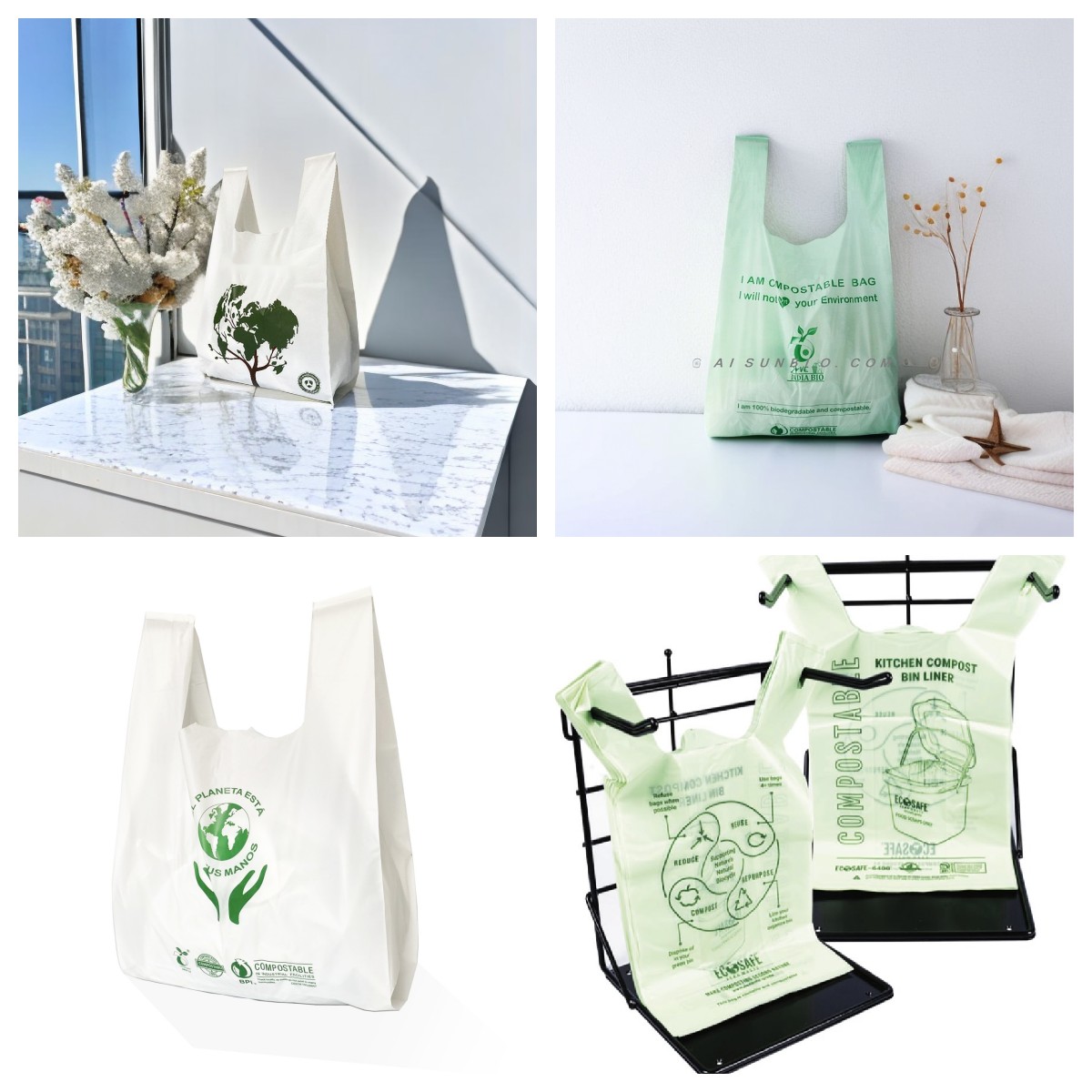 Bioplastic Eco Friendly Packaging Bags Home Compostable Bags ASTM6400