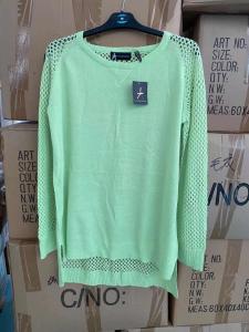 Quality 82% Cotton 18% Polyamide Ladies Pullover Sweater Loose Knitted wholesale