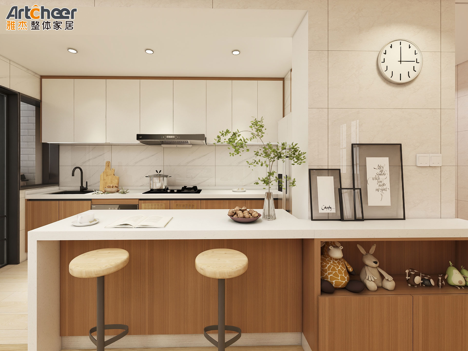 Enhance Your Kitchen with Laminated Bullnose Countertop Acrylic Kitchen Cabinet Set