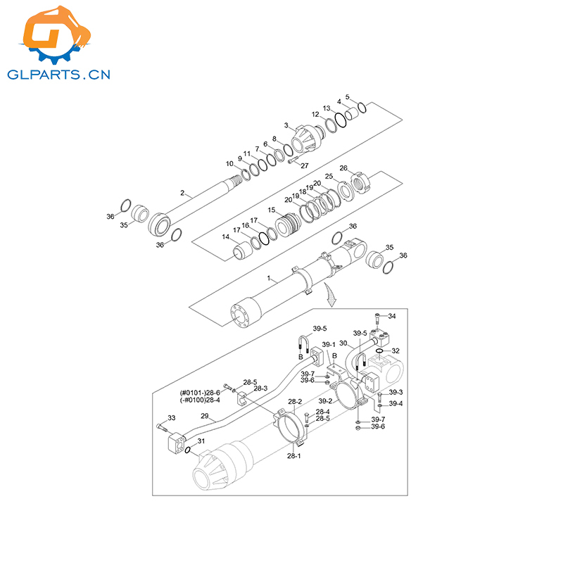 31NA50132 31NA50131 For Hyundai Excavator R360LC-7 Hydraulic Arm Cylinder