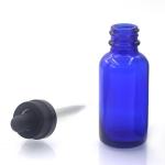 Blue Glass 1 Oz Boston Round Bottles 30ml For Skin Care Products