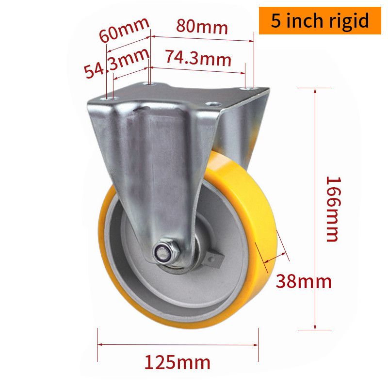 EDL‌ Medium Duty 5inch Aluminum Caster Plate by Rigid , Swivel and Brake Type 300kg 665P-86A