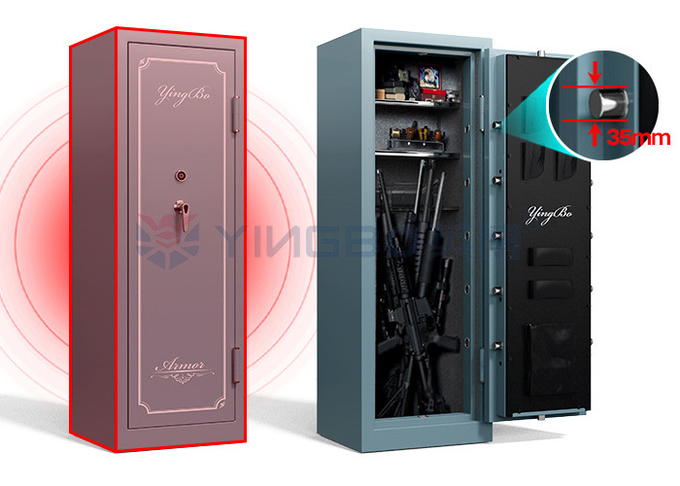 Haze Blue Color Design Gun Safe Box Key Lock For Security