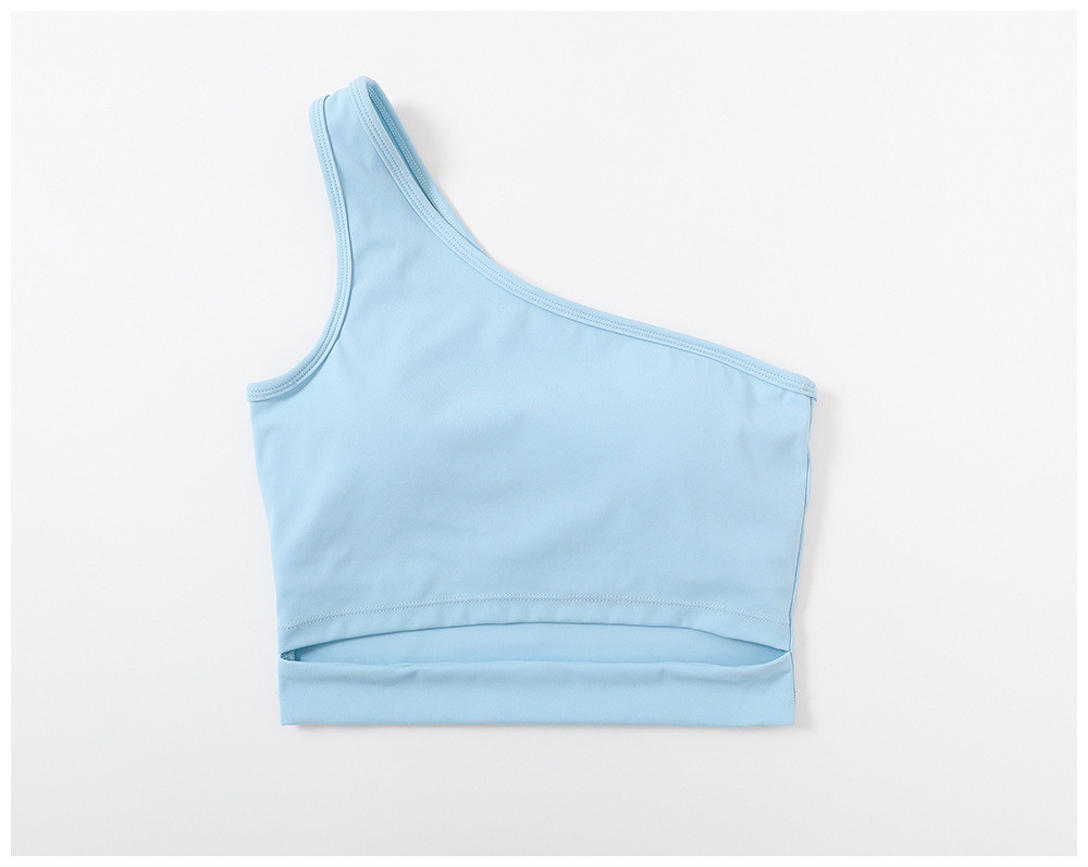 Recycled Nylon Yoga Set Clothes Eco - Friendly Sexy Diagonal Shoulder Bra Women's Sports Suit